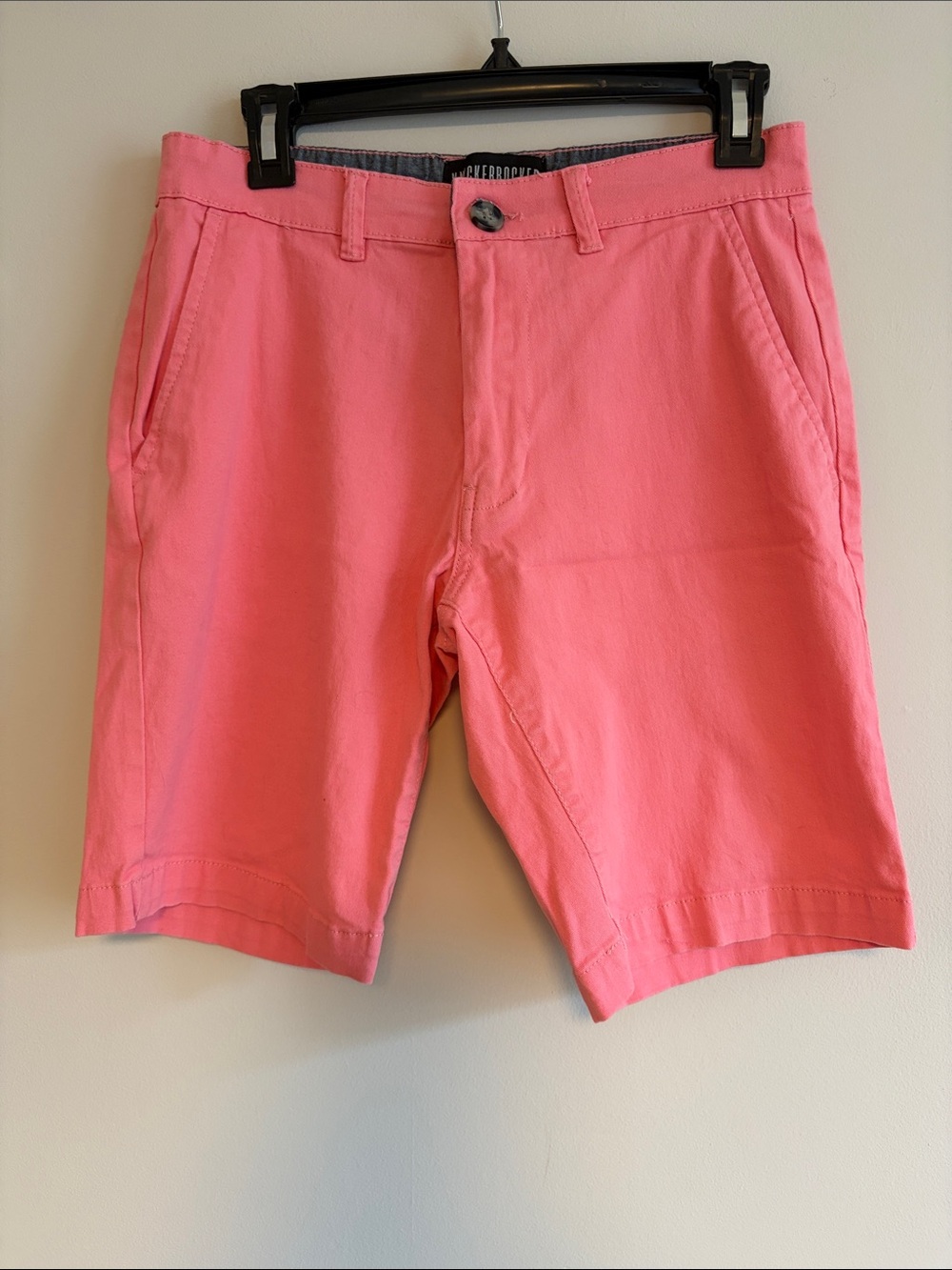 Men's Flat Front Shorts in Coral Pink